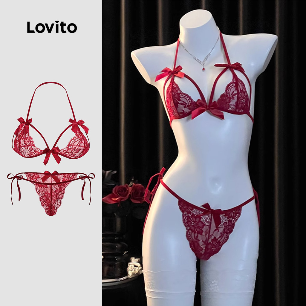 Lovito Lingerie sexy simples e sexy para mulheres LNA72732 - Women Clothes