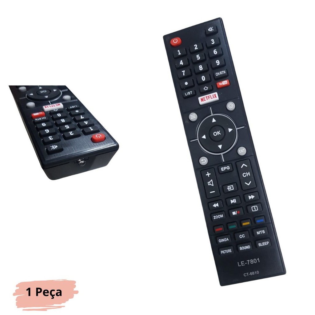 Controle Tv Semp Toshiba Smart Le-7801-MP