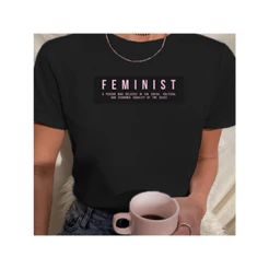 Camiseta Baby Look T Shirt Definição de Feminismo Mulheres Feministas Várias Cores 100% Algodão