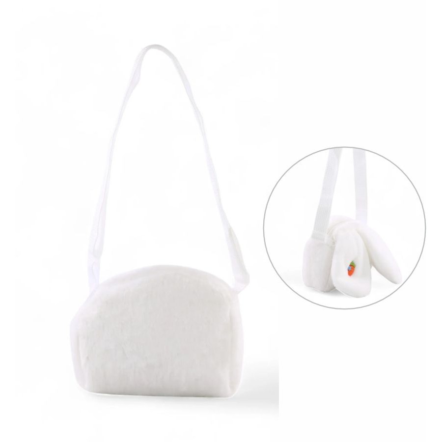 Bolsa Pelúcia Orelha de Coelho com Alça - Branco - 16cm - 1 unidade - Cromus - Rizzo