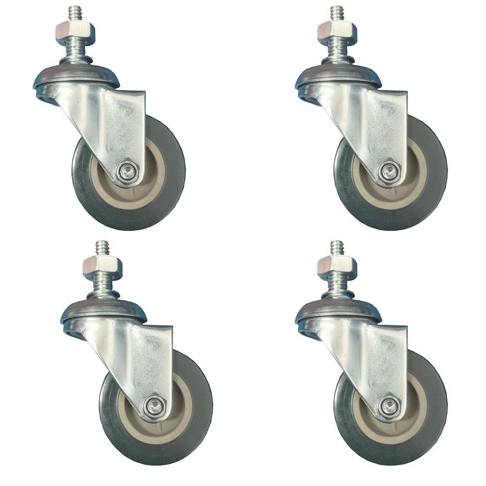 Kit 4 Rodízios Giratórios 2pol 50mm PVC com Espiga Roscada JST em Oferta na Shopee