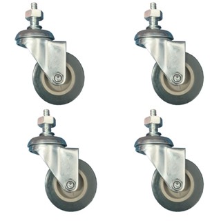 Kit 4 Rodízios Giratórios 2pol 50mm PVC com Espiga Roscada JST em Oferta na Shopee