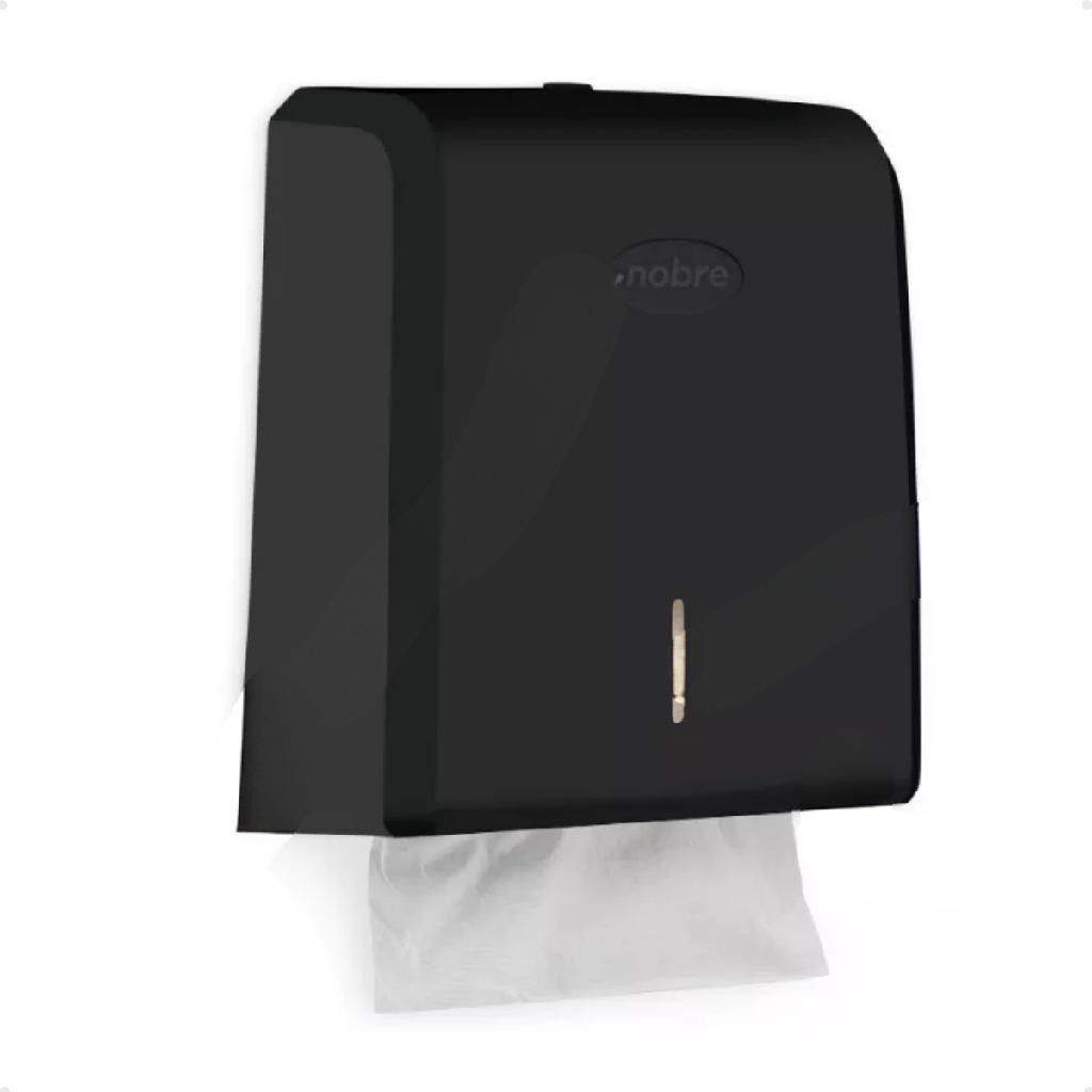 Toalheiro Dispenser Suporte Porta Papel Toalha Preto Folhas