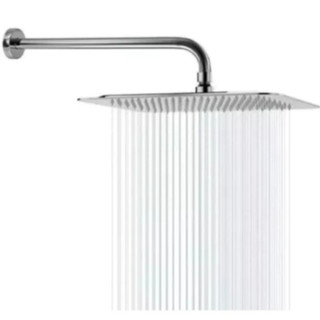Ducha Chuveiro Inox  Quadrado 20x20 cm Com Braço 40cm