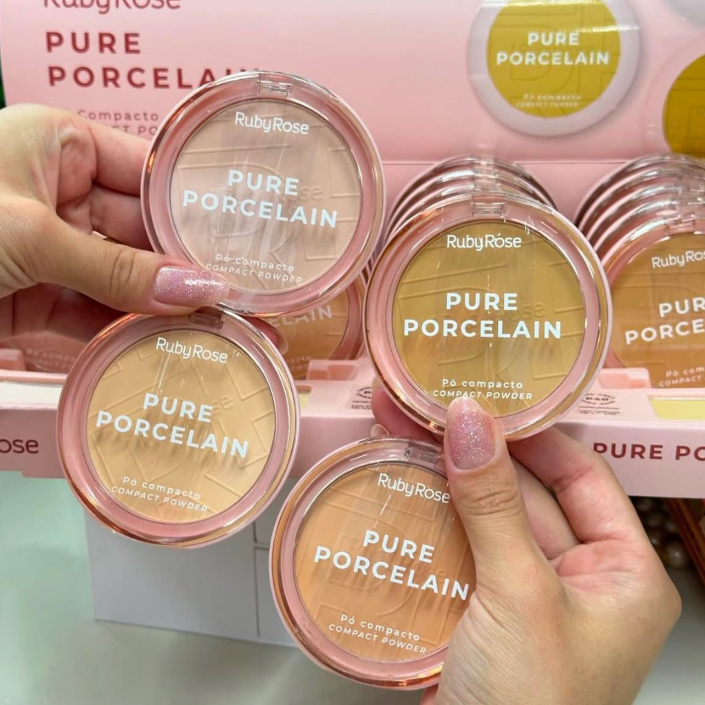 Pó compacto Pure Porcelain Ruby Rose HB 401 em Oferta na Shopee