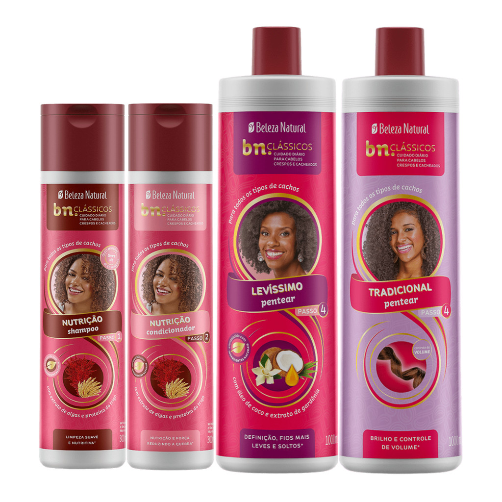 Kit Beleza Natural Nutrição + Creme de Pentear Clássicos Levíssimo e Tradicional em Oferta na Shopee