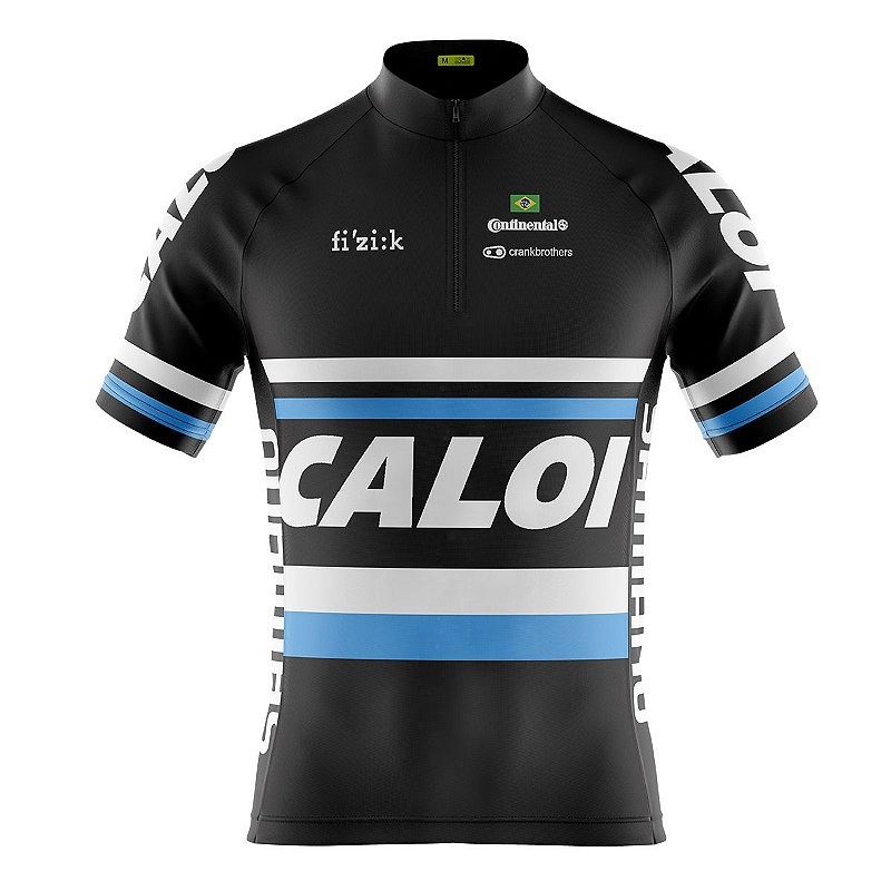 CAMISA CICLISMO MASCULINO CALOI PRETA COM BOLSOS UV 50+