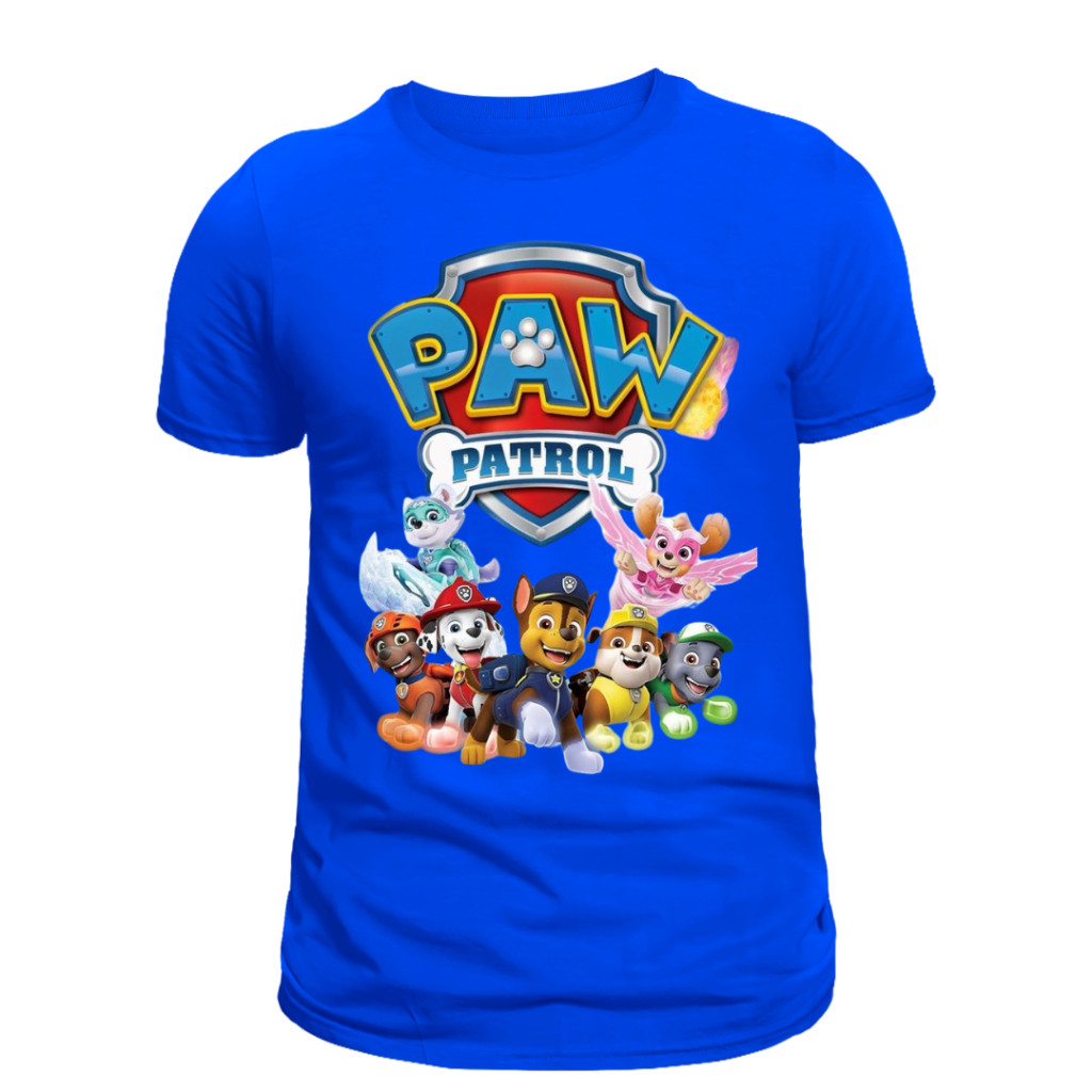 Camiseta camisa blusa Infantil Patrulha Canina Diversas Estampas Unissex 100% Algodão