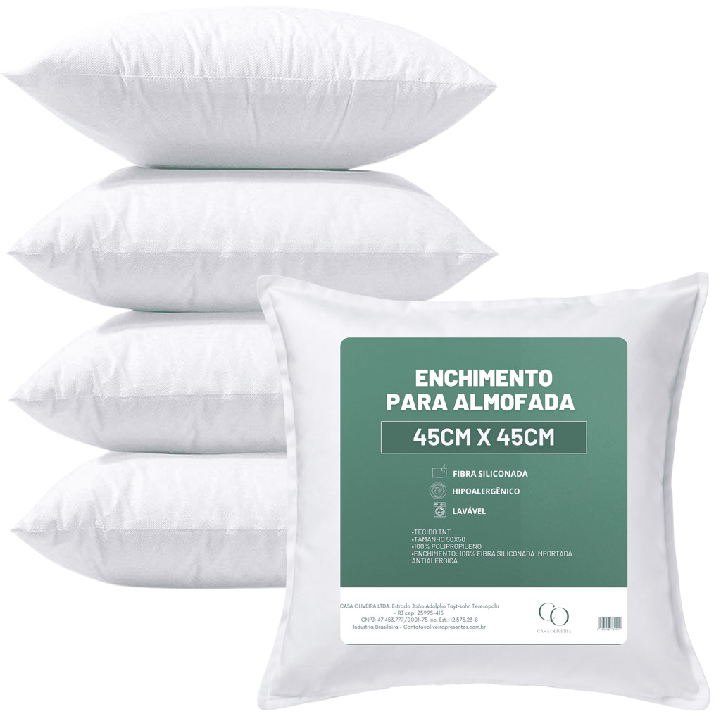 Kit 4 Almofadas Para Sofá Cheias Decorativas Grande 45x45 Fibra Siliconada Enchimento Antialérgica em Oferta na Shopee