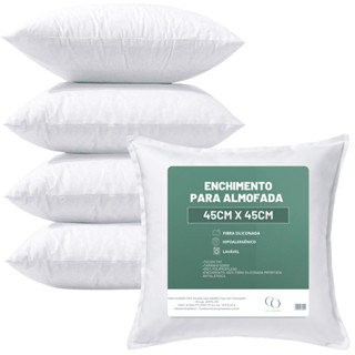 Kit 4 Almofadas Para Sofá Cheias Decorativas Grande 45x45 Fibra Siliconada Enchimento Antialérgica em Oferta na Shopee