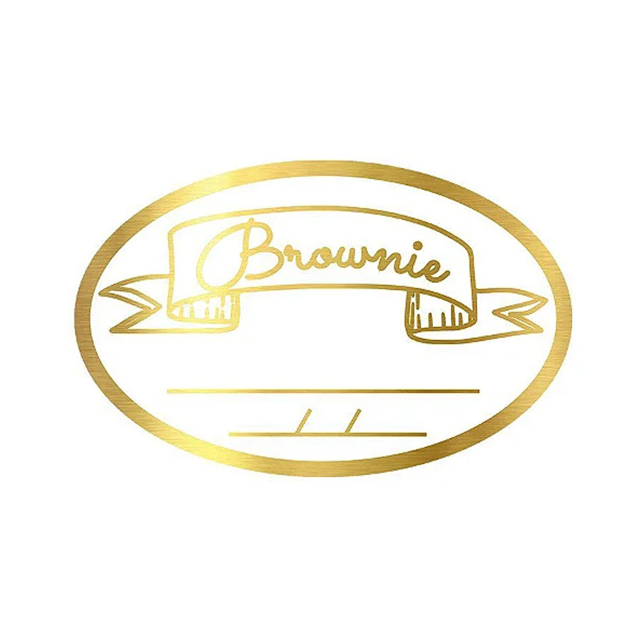 Adesivo "Faixa Brownie com Validade" - Ref.2016 - Hot Stamping - Dourado - 100 unidades - Stickr - Rizzo
