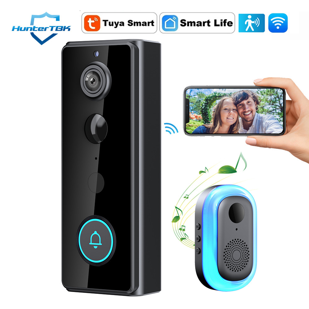 IP65 Sem Fio WIFI Campainha Inteligente Intercomunicador De Vídeo Com Câmera Para Segurança Em Casa PIR Detecção Movimen em Oferta na Shopee