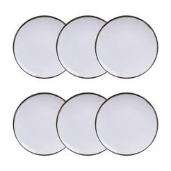 Conjunto 6 Pratos Sobremesa 19cm Canyon Porcelana Tramontina