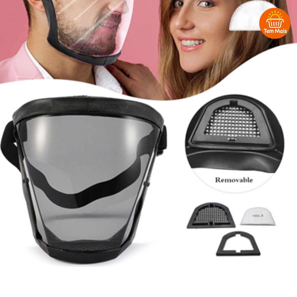 Máscara para Construção: Película Facial Transparente com Filtro PM2.5 e Impermeável