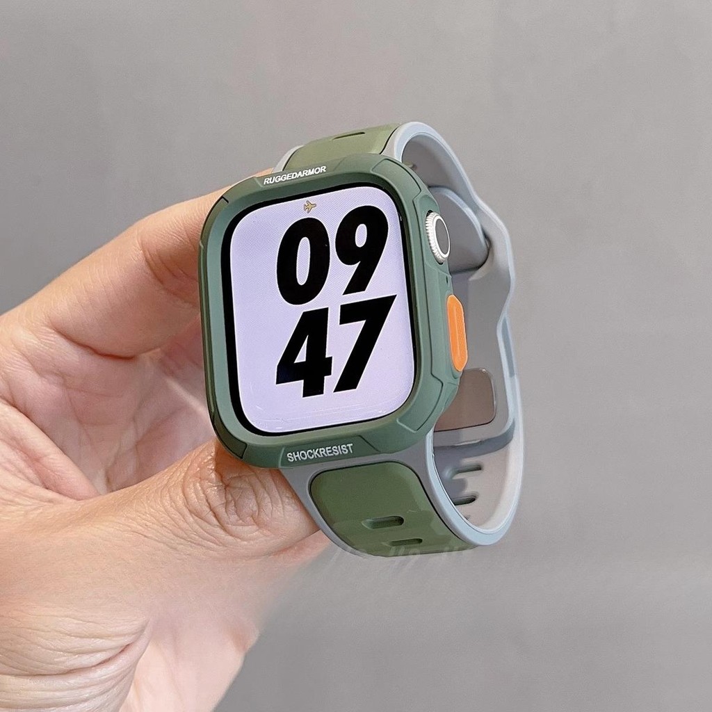 Nova Pulseira De Silicone + Capa TPU Para Apple Watch Ultra1/2 49mm 45mm 44mm Iwatch Série 9 8 7 6 5 SE 4