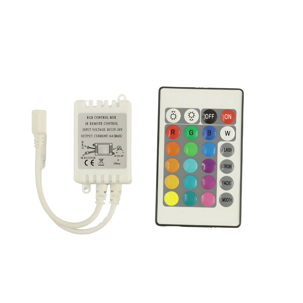 Kit 3 Controladora e Controle Remoto p/ Fita LED RGB 12V