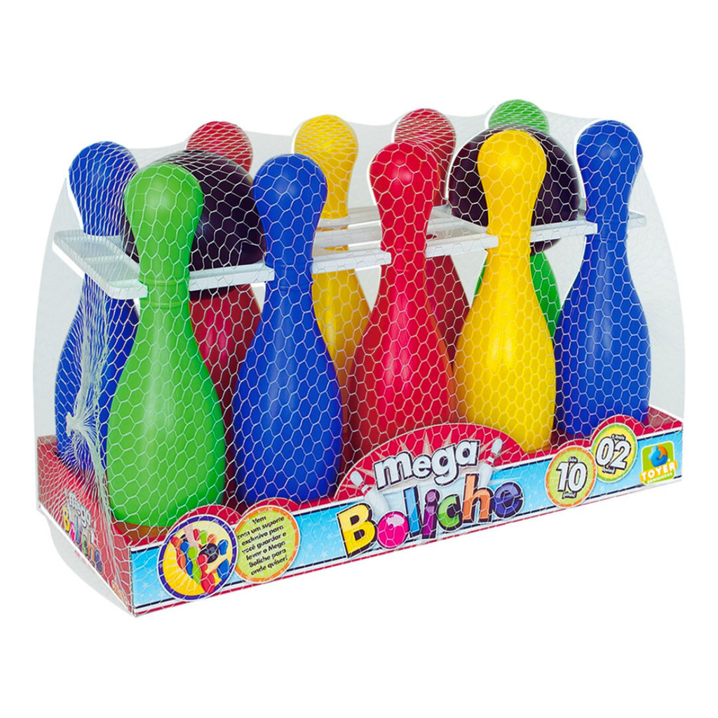 Jogo De Boliche Brinquedo Infantil Com 10 Pinos E 2 Bolas