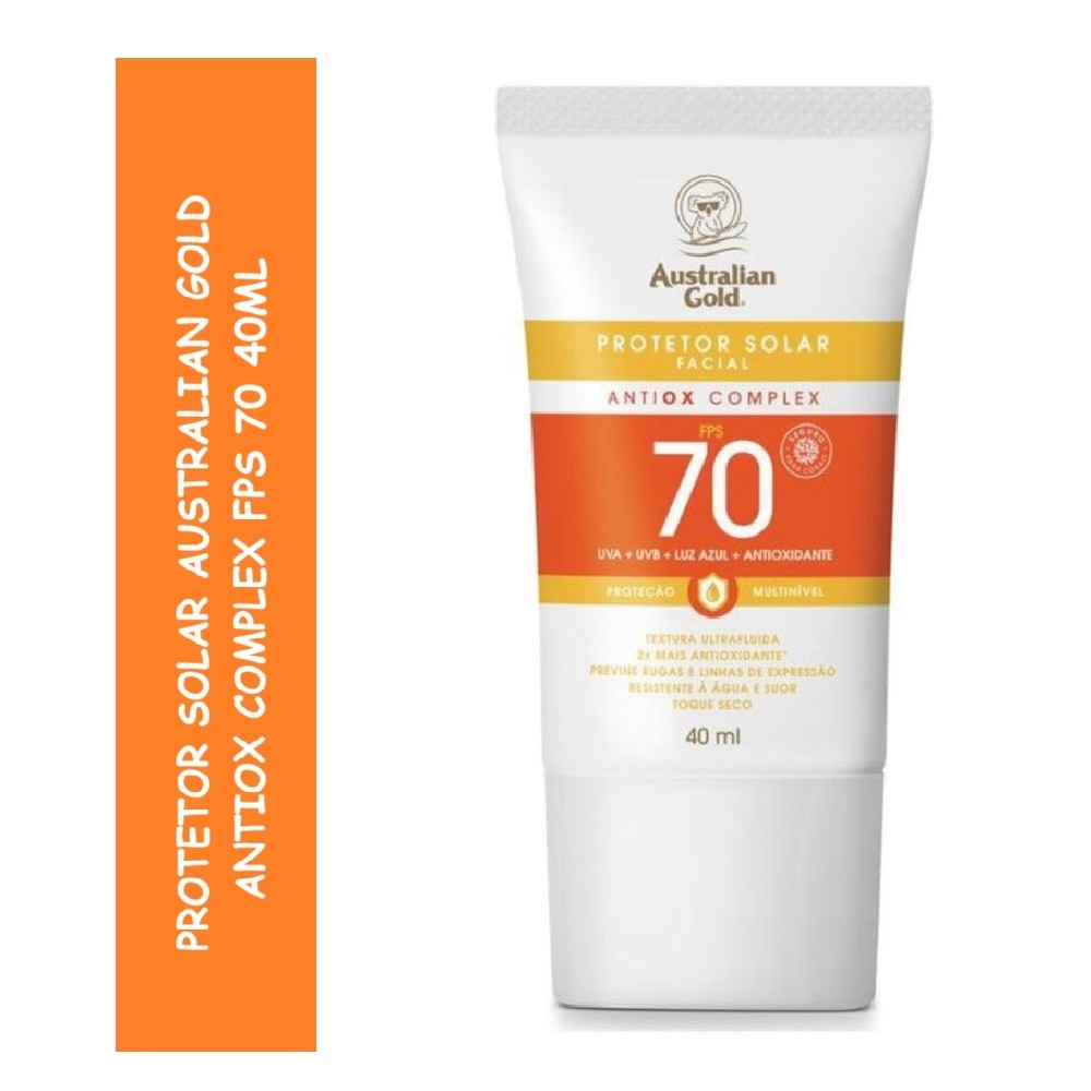Protetor Solar Facial Australian Gold Antiox Complex Ultra Fluido FPS 70 40ml