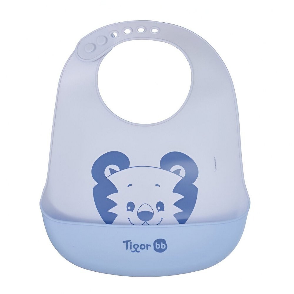 Babador De Silicone Com Pega Migalhas Tigor BB Little