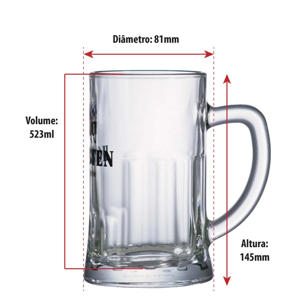 Detalhes do Caneca Holsten Premium, Canecas De Cerveja para Chopp e Cerveja 523ml - Ruvolo
