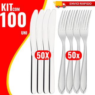 Kit 40 60 ou 100 Talheres Garfos e Facas em Aço Inoxidável Alta Qualidade  Sua Cozinha Restaurantes em Oferta na Shopee