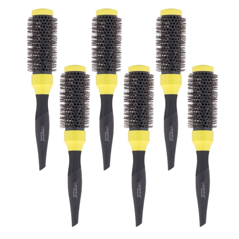 6 Escovas Profissional Lime Green Cerâmica 33mm Vertix