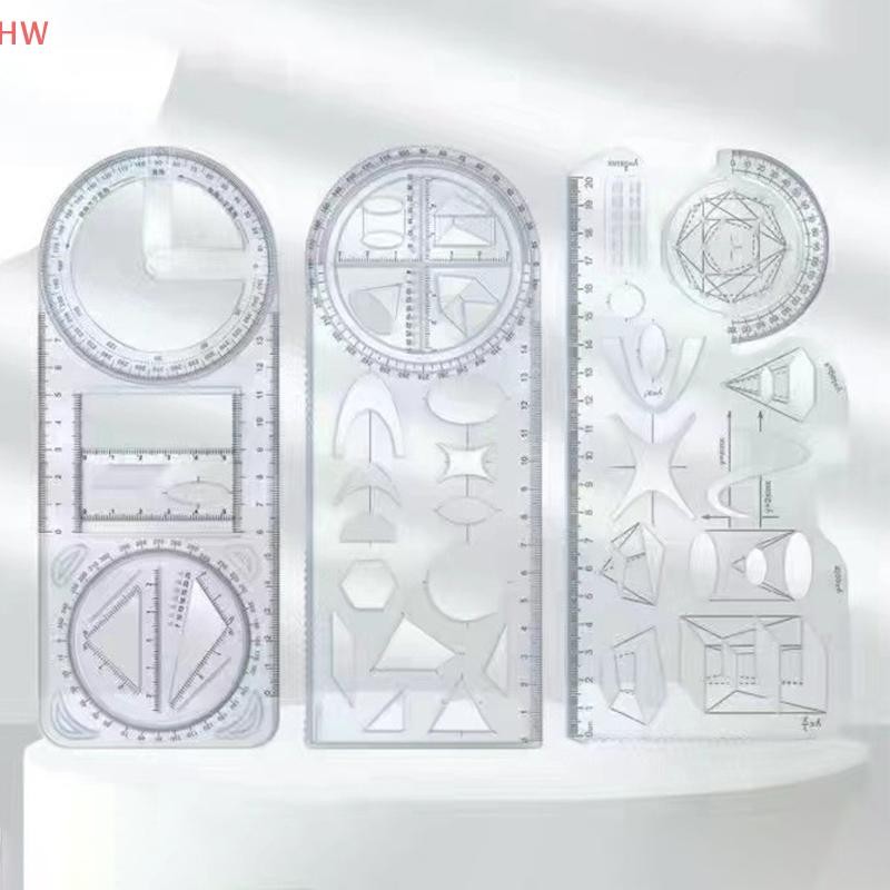 1PCS Multifuncional 360 ° Régua De Desenho Geométrico Móvel Para Estudantes De Matemática Da Escola Primária Portátil Tr em Oferta na Shopee