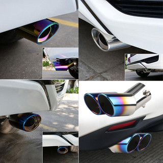 Universal Burned Tip Reto Bisel Saída Dupla Ponta Escapamento Carro Aço Inoxidável Slant …