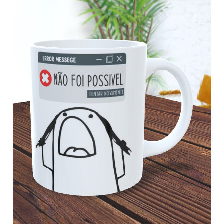1 caneca Flork Paciência xicara porcelana ceramica
