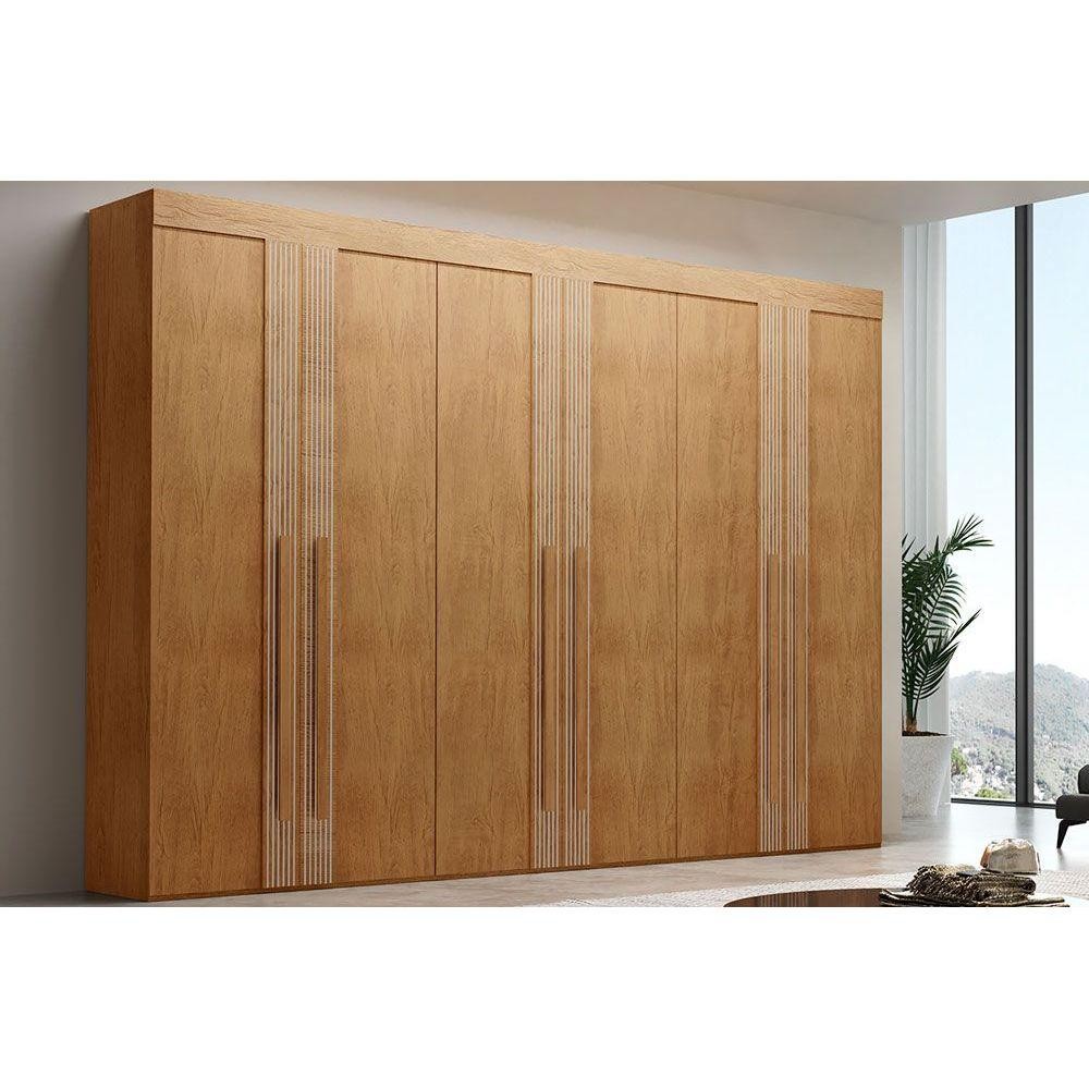 Guarda Roupa Casal 6 Portas e 6 Gavetas Lucca Premium Naturale - Rufato em Oferta na Shopee