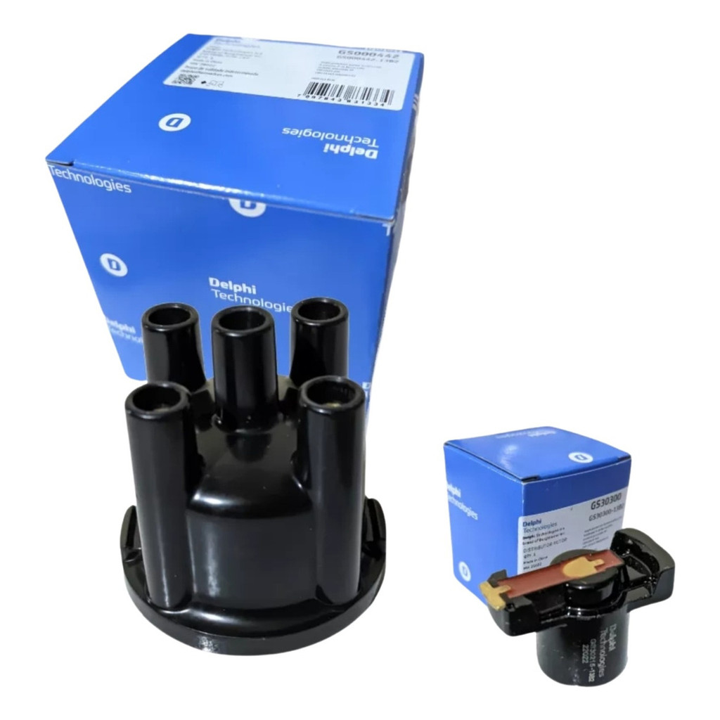 KIT TAMPA + ROTOR DO DISTRIBUIDOR GOL PARATI SAVEIRO MOTOR AP 1.6, 1.8, 2.0, 1988 A 1996 - DELPHI
