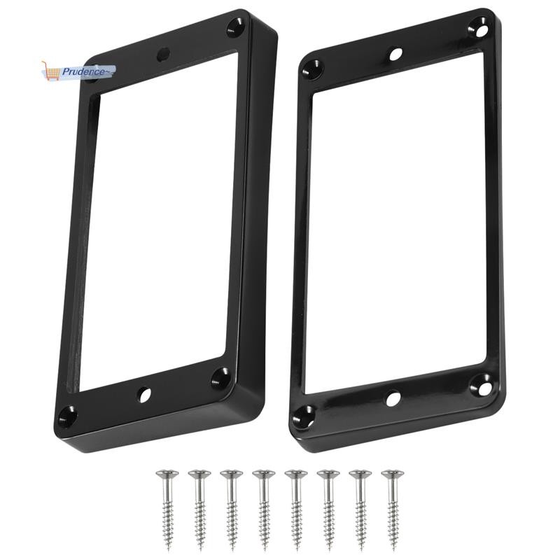 2 Peças Anéis De Montagem De Quadro De Captadores Humbucker Curvos Pretos Para Guitarra Elétrica