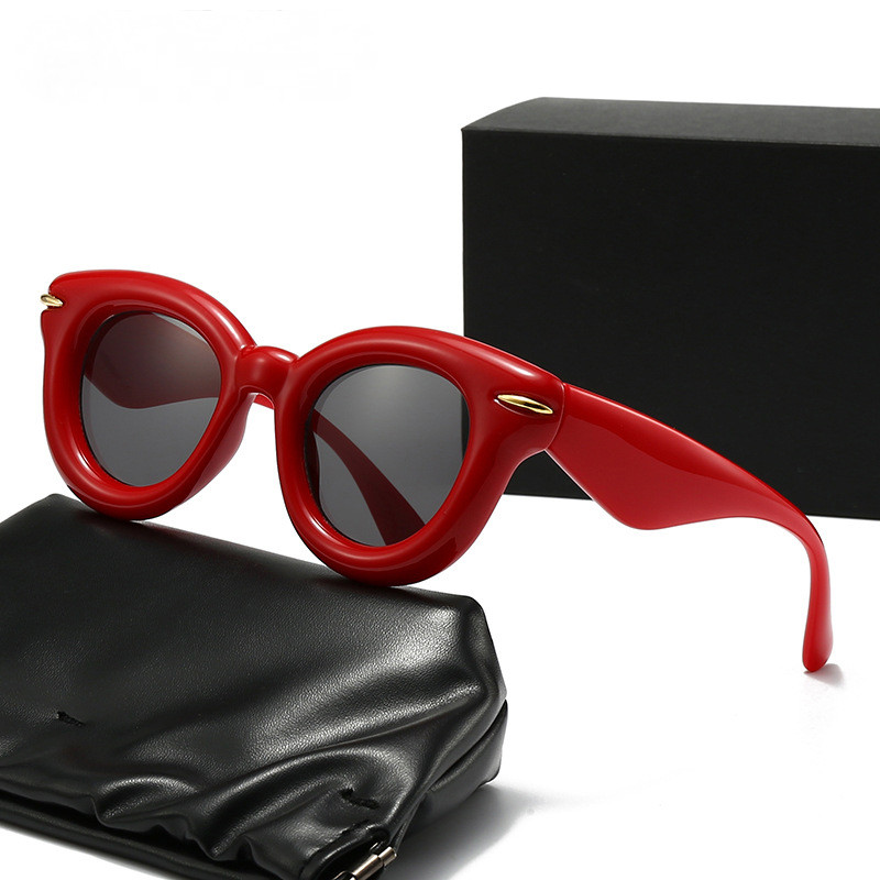 Novo Y2K Marca De Luxo Designer Bolha Redonda Grande Quadro Feminino Para Homens Óculos De Sol Vintage Popular Punk Rosa em Oferta na Shopee