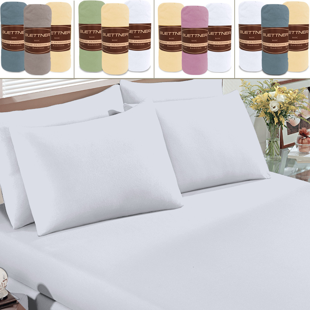 Kit 3 Lençol Solteiro Avulso de Malha 100% Algodão Buettner em Oferta na Shopee