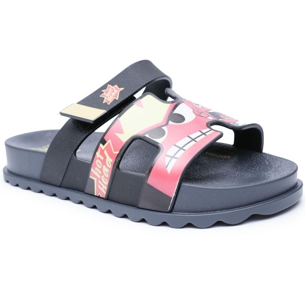Chinelo Infantil Slide Grendene Kids Divertida Mente - Preto e Vermelho em Oferta na Shopee