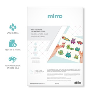Adesivo A4 Vinil Imprimível Branco Resistente a Água Mimo 10 Folhas em Oferta na Shopee