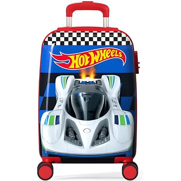 Mala Malinha Hot Wheels Viagem Escolar Bordo Abs Rodinha 360