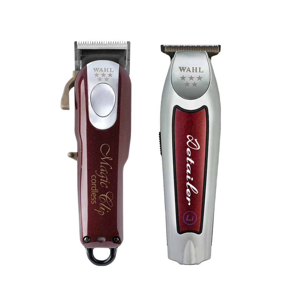 Wahl Máquinas Profissionais Corte, Barba e Acabamento Magic Clip e Detailer Bivolt Sem Fio + Base