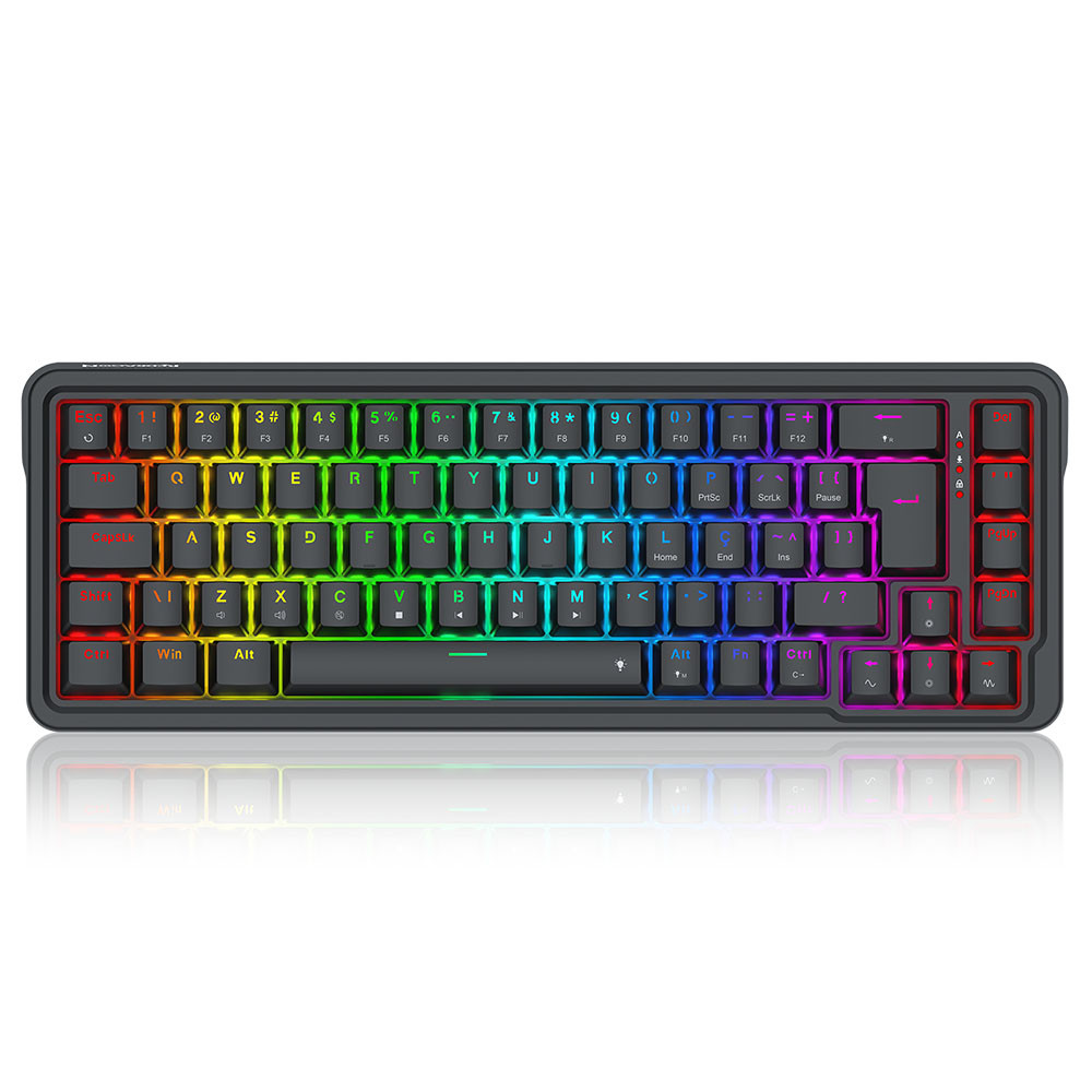 TECLADO MECANICO GAMER NOVA RGB DRAGON CHANT LINEAR K709-RGB PRETO