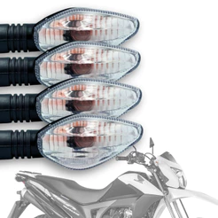 Kit 4 Piscas Cg Titan Fan 125 150 Cbx Twister 250 Xre 300 2000 2001 2002 2003 2004 2005 2006 2007 2008 a 2013 Completos