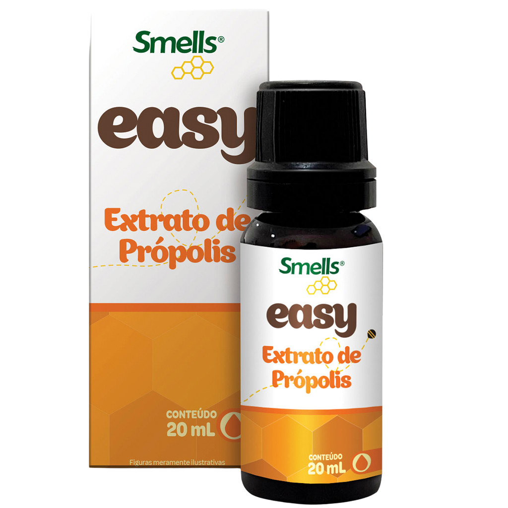 Extrato De Própolis 20ml Linha Easy Smells Álcool De Cerais Água Própolis Uso Adulto Infantil