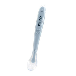 Colher de Silicone Premium Infantil Marinho para Bebê