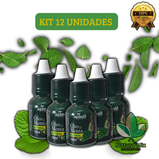 Óleo de Menta 10ml Apinil,  KIT 12-6 unidades, Refresca, Mentol, Congestão em Oferta na Shopee