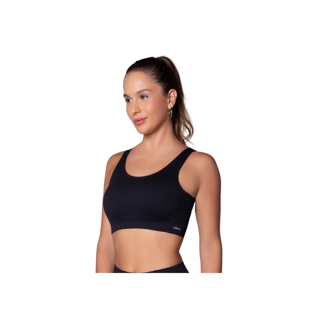 Top Canelado Sport Sem Costura Fitness Academia Selene