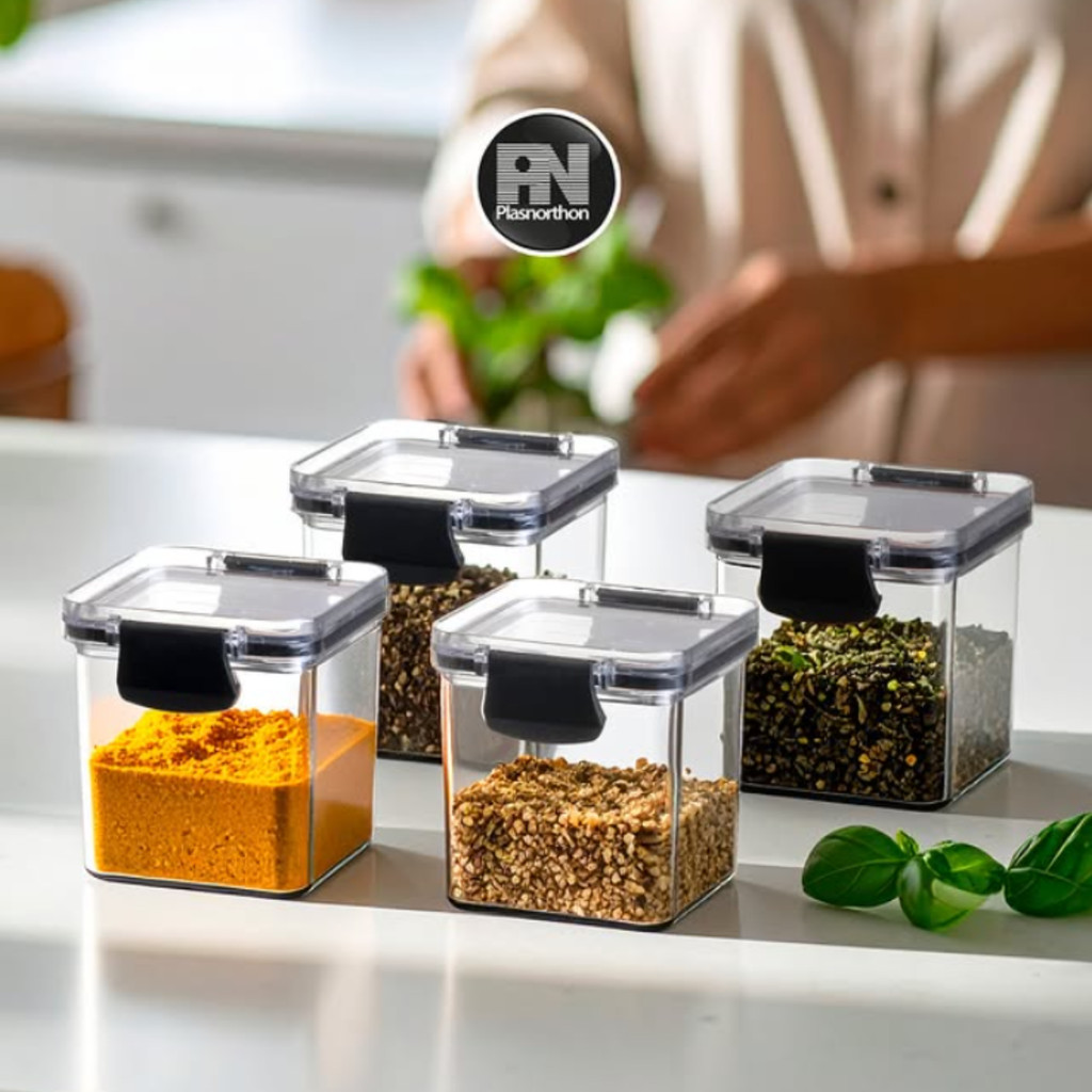 Mini Pote Hermético para Temperos de Cozinha Dispensa Armário Organizado Plasnorthon