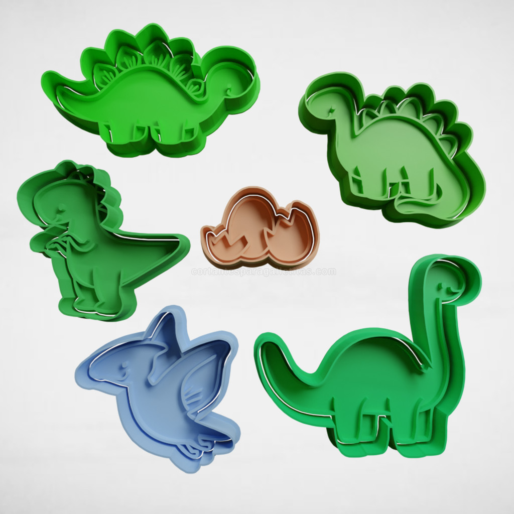 Cortador Biscoito Molde Forma DINOSSAURO DINO Marcador Carimbo Pasta Americana Massa Impres