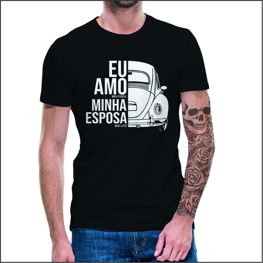 unissex Camiseta De Fusca Carros Antigo Volkswagen Vintage Tecido de Algodão