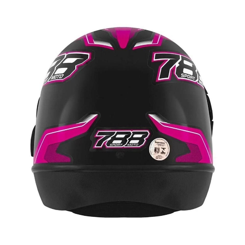 Detalhes do Capacete Moto Pro Tork Semiautomático Preto E Rosa 788 58