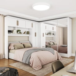 Guarda-roupa Casal Modulado 5 Portas Santiago 3 Portas Premium 5 Gaveta com Espelho