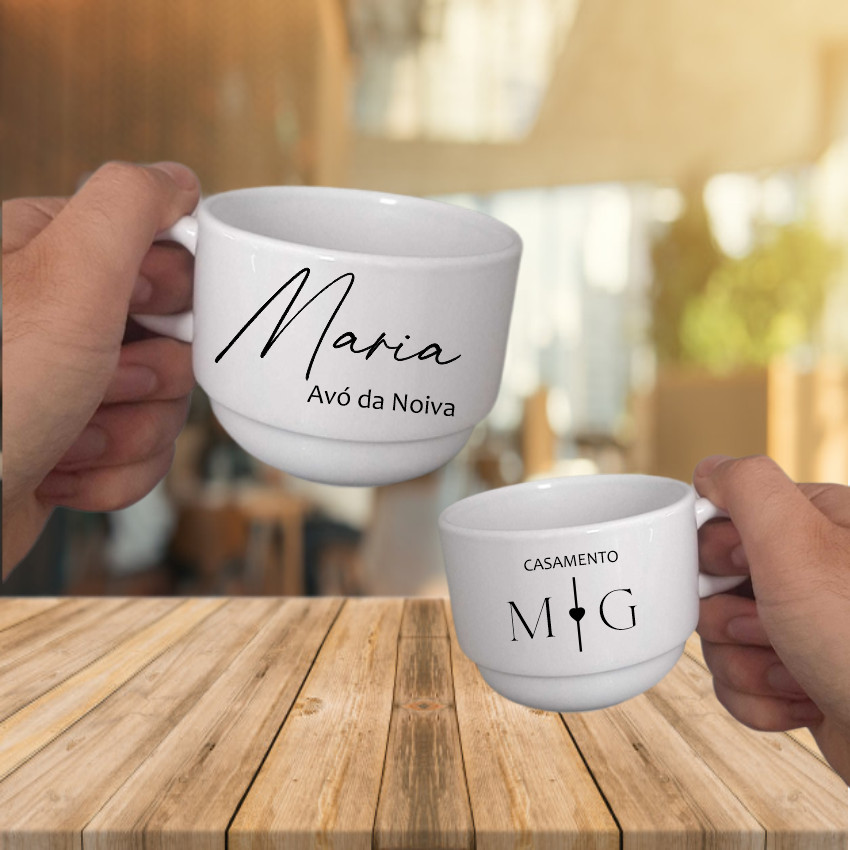 Xícara Lembrança de Casamento Avó - Avô - Noiva - Noivo - Porcelana 180 ML - SEM PIRES em Oferta na Shopee